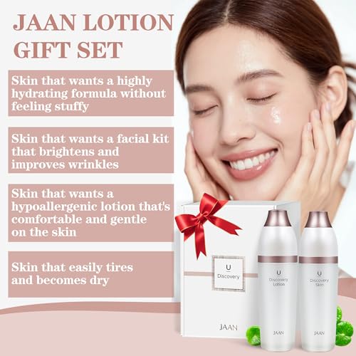 JAAN Korean Skin Care Set for Face, Anti-Aging Facial Moisturizer Lotion and Toner, Deep Hydrating for Face, K Beauty Facial Set, Gift Set for Women, Korean Skin Care, 4.5 FLOZ*2