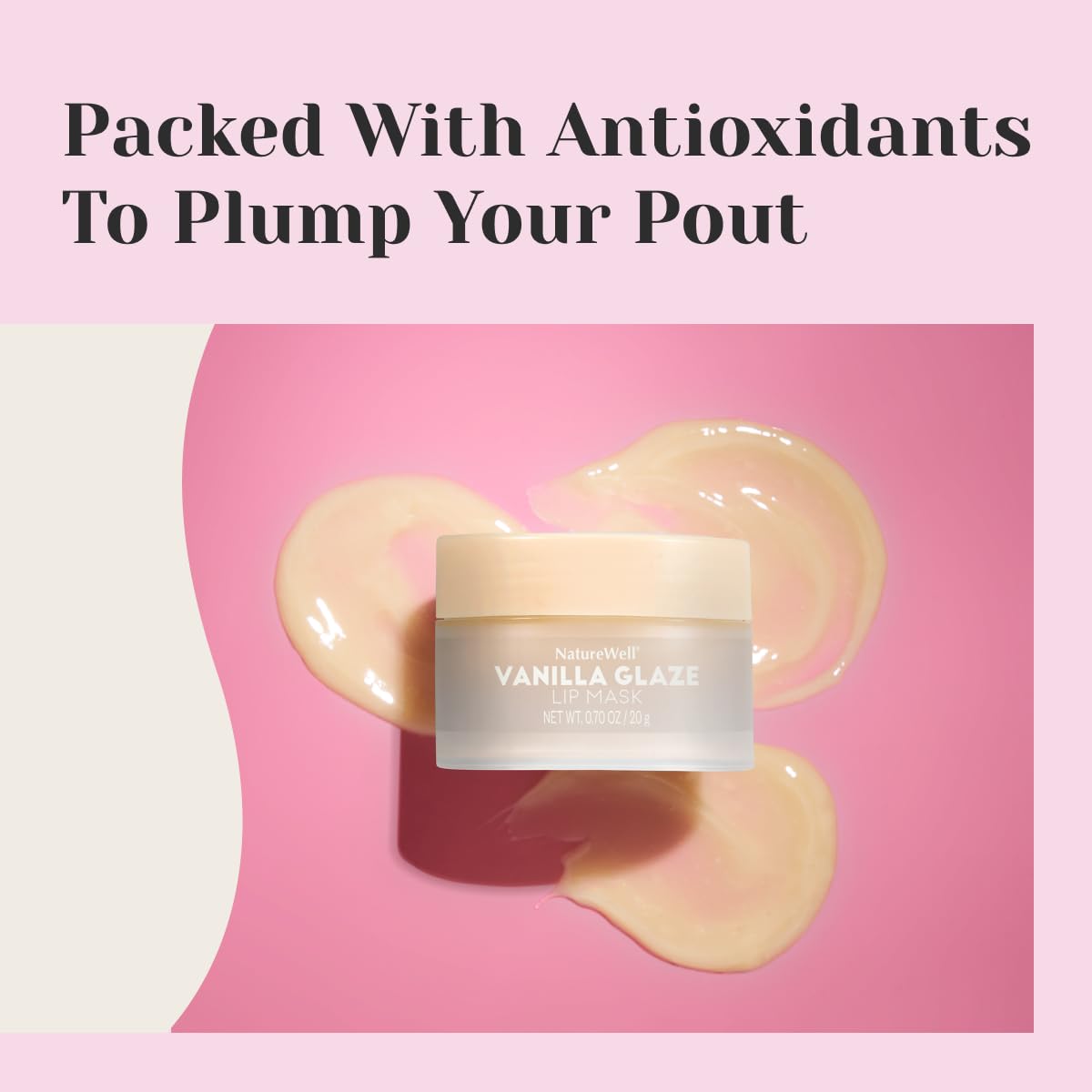 NATURE WELL Vanilla Glaze Hydrating Lip Mask For A Softer, Smoother, Plumper Pout, Nourish & Moisturize Dry Cracked Lips, Made With Shea Butter & Vitamin C, Clean Formula, 0.70 Ounce Each (Pack of 2)