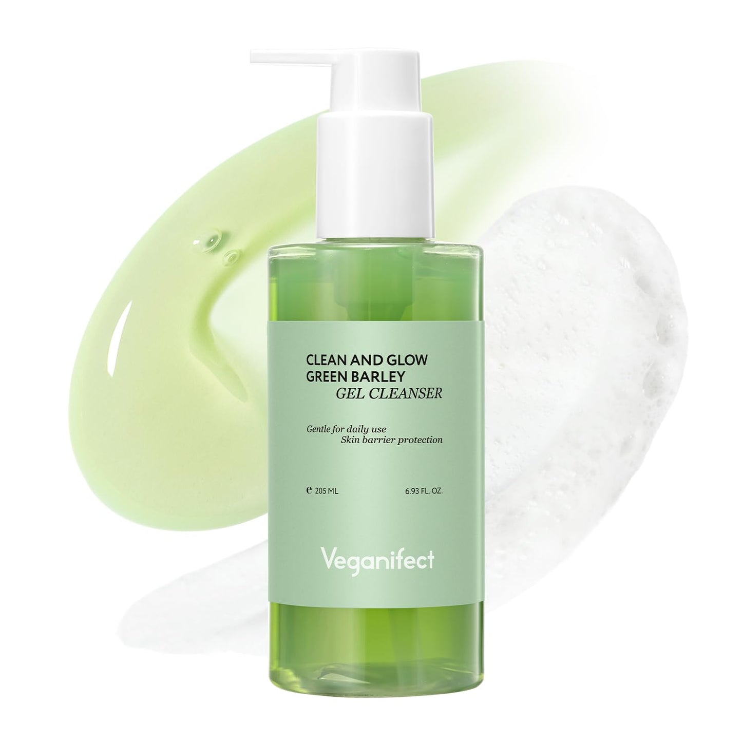 VEGANIFECT Gel-to-Foam Cleanser | Low pH Hydrating Face Wash for Dry & Sensitive Skin | Hydrates & Balances Skin | Korean Vegan Skincare (205ml/6.93 fl oz)