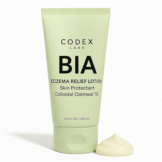BIA Eczema Relief Lotion, 3.4 oz - Clinically Proven Colloidal Oatmeal 1% for Itchy Dry Eczema Prone Skin - Fragrance Free Moisturizer with BiaComplex 2.0 - Safe for Babies, Kids & Adults