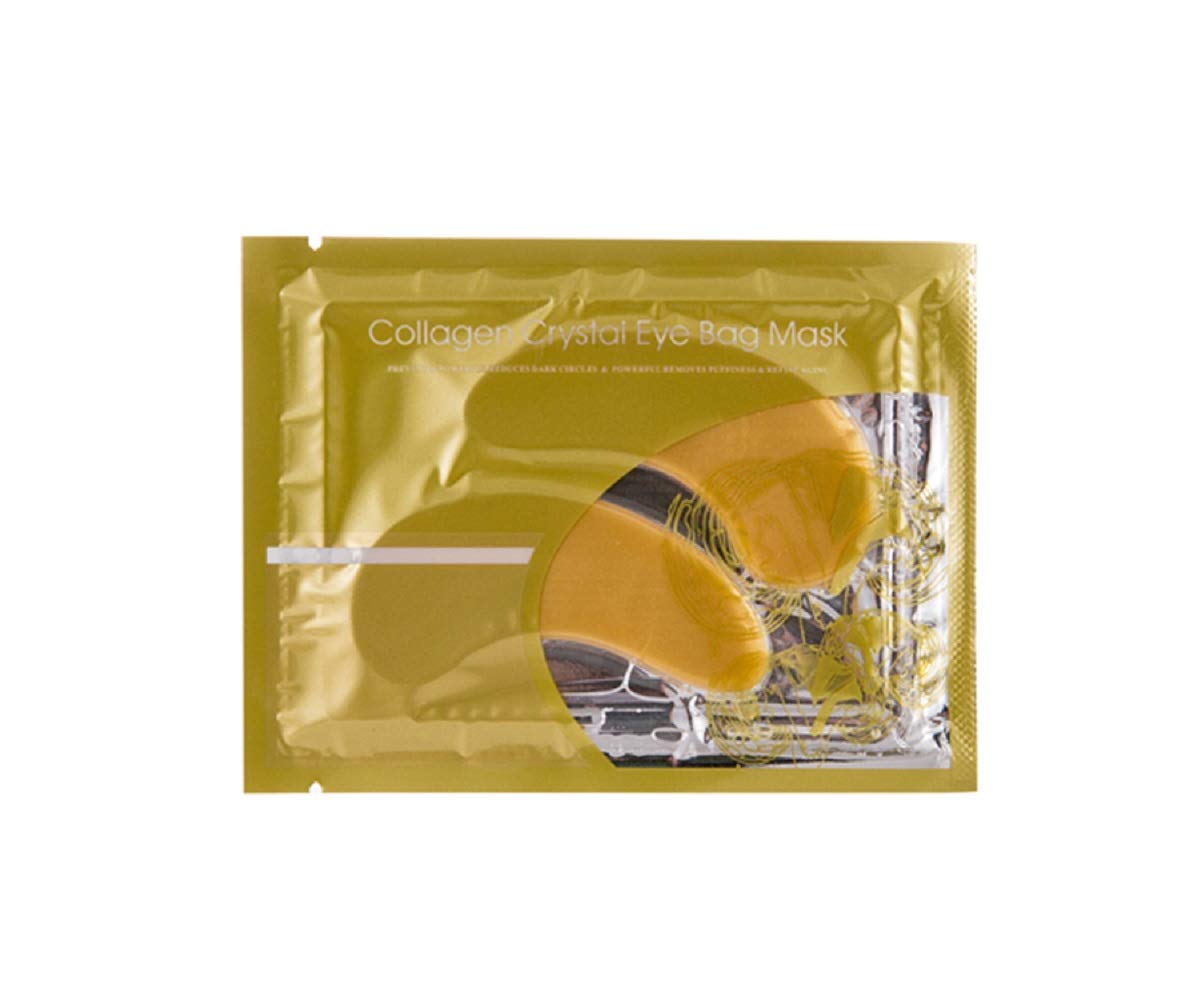 Gold Bio Collagen Crystal Mask Set - 5 Pairs Gold Eye Mask and 5 Pcs Gold Lip Mask, Anti Aging Eye and Lip Mask,