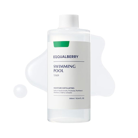 Swimming Pool Toner - Korean Toner for Daily Exfoliating & Deep Hydration with Natural Enzyme Protease & Hyaluronic Acid, For Sensitive Skin, 10.14 Fl Oz (300ml)