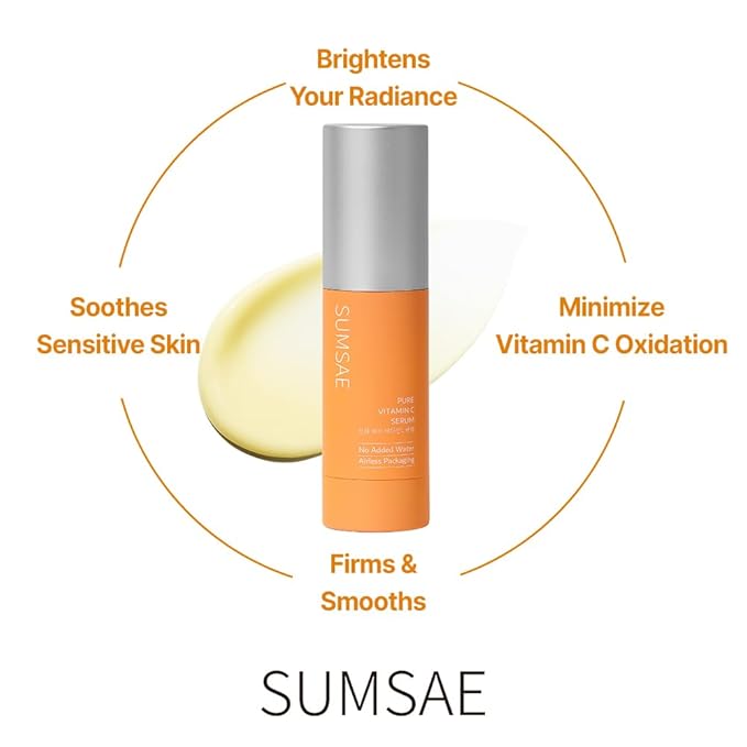 Pure Vitamin C Serum - Korean Skin Care with Vitamin 10.5% Concentrated, No Added Water, Airless Special Pump, Brightening and Firming Skin, Improving Uneven and Dull Skin Tone, 30ml/1.01fl.oz.