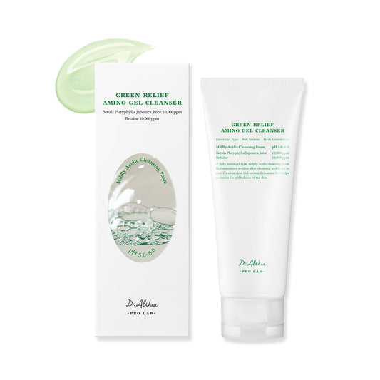 Dr.Althea Green Relief Amino Gel Cleanser | Lightweight & Hydrating Makeup Remover | Daily Face Wash with Hyaluronic Acid | Korean Vegan Skincare for All Skin Types | 3.38 Fl Oz