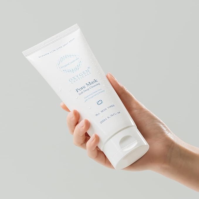 Pore Mask Cleanser – Korean Oxygen Bubble Foam Face Wash for Deep Pore Cleansing & Brightening, All Skin Types, 200ml / 6.76 fl. oz