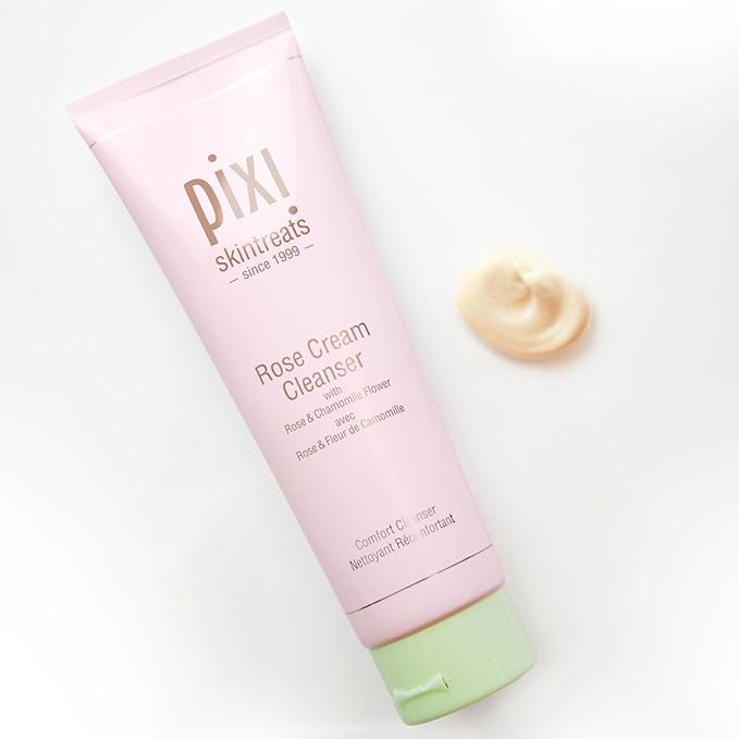 Pixi Beauty Rose Cream Cleanser 135ml | Mineral Rich Soothing and Gentle Cleanser | Rose Flower Oil Moisturizes | Suitable For Sensitive Skin | 4.57 Fl Oz