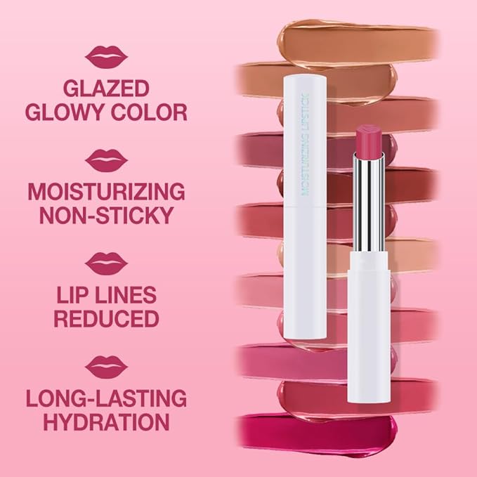 1Pcs Tinted Lip Balm Moisturizing Lipstick – Waterproof Hydrating Matte Lip Balm for Women, Creamy Natural Color Stain for Dry Lips,Soft Matte Finish with Subtle Scent (#10 Rose Pink)
