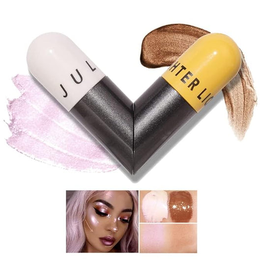 AKARY Liquid Highlighter Makeup for Face Body, Contour Warm Brown)