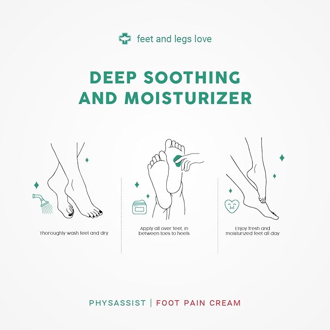 PhysAssist Soothing Foot Cream to Feet and Legs. 4 oz Jar