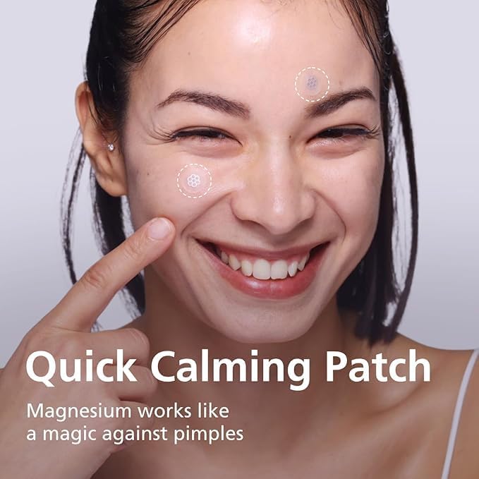 EasyDerm Quick Calming Magnesium Patches – 30 Patches Bulk Pack, Individually Wrapped Acne Care, Includes Tweezers & Ampoule, Korean Skincare, Made by Daewoong Pharmaceutical