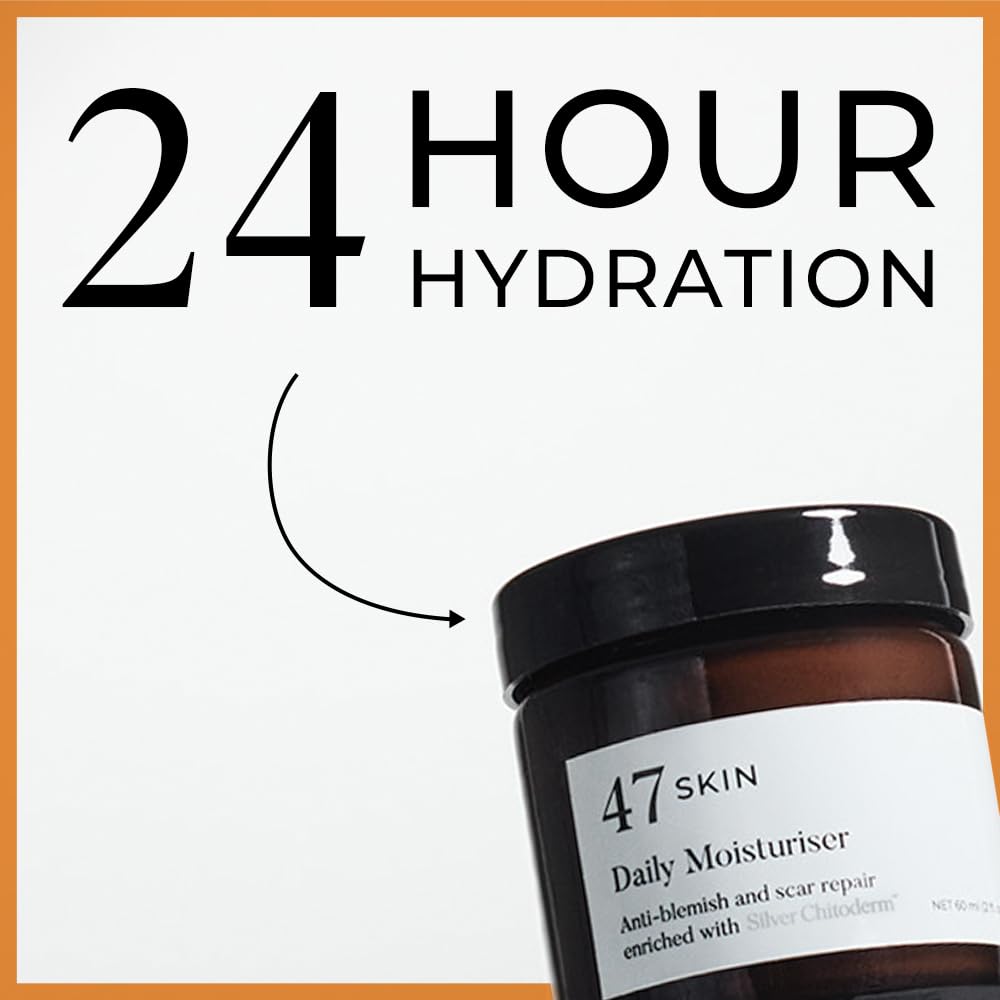 47 Skin | Daily Maintenance Skin Care Kit Bundle | Featuring Daily Moisturiser, Anti Blemish Serum and Everyday Cleanser | Contains Silver Chitoderm | Hydrating, Suitable for all Skin Types
