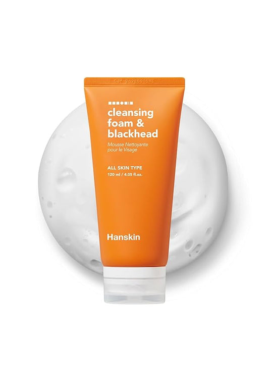 Hanskin Pore Cleansing Foam, Bha Cleanser, Gentle Exfoliating Face Wash and Makeup Remover, Korean Deep Pore Sebum Cleansing for Hydrated and Smooth Skin 4.06 (fl oz)