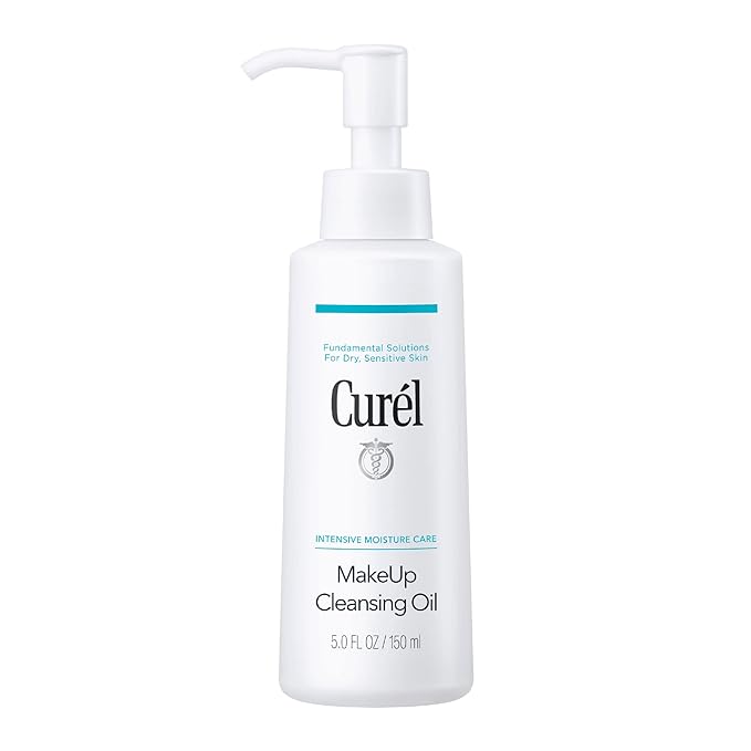 Curel Japanese Skin Care Makeup Cleansing Oil for Face, Oil-Based Makeup Remover for Dry, Sensitive Skin, Fragrance Free Facial Cleansing Oil, 5 Oz
