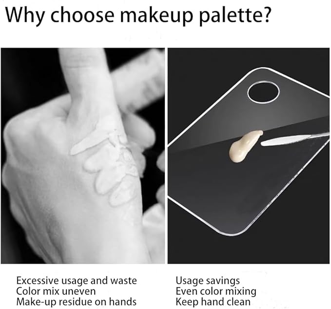 2pcs Acrylic Makeup Palette, Cosmetic Makeup Mixing Tray