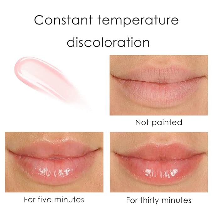 evpct 2Pcs Clear Color Changing PH Tinted Lip Changing