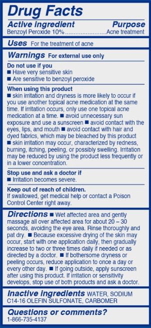 Differin Acne Face Wash with 10% Benzoyl Peroxide, Maximum Strength OTC Acne Foaming Cleanser, Fast Acting Acne Treatment for Face and Body, 5 oz.