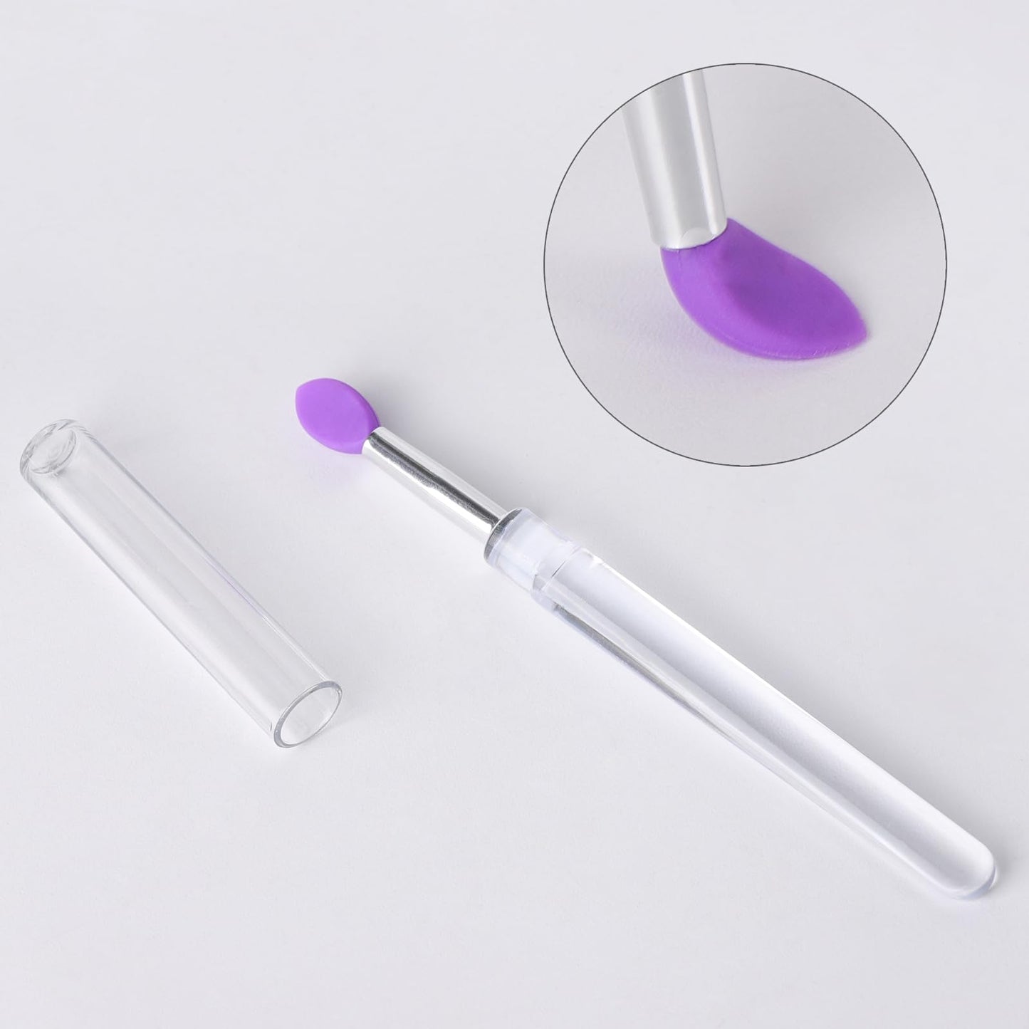 40Pcs Silicone Lip Brushes with Cap, Reusable Applicator Brushes for Eyeshadow, Lip Gloss Mask Cream