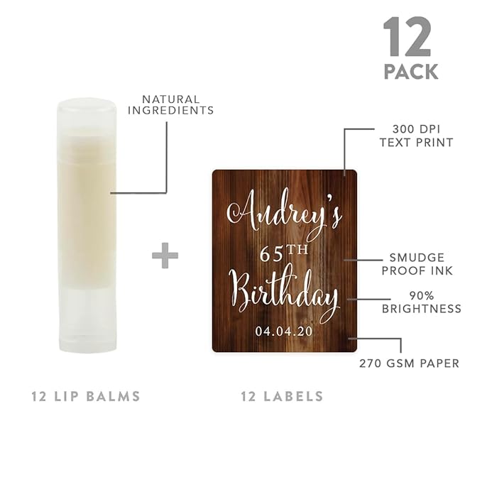 Andaz Press Personalized Milestone Birthday Party Balm