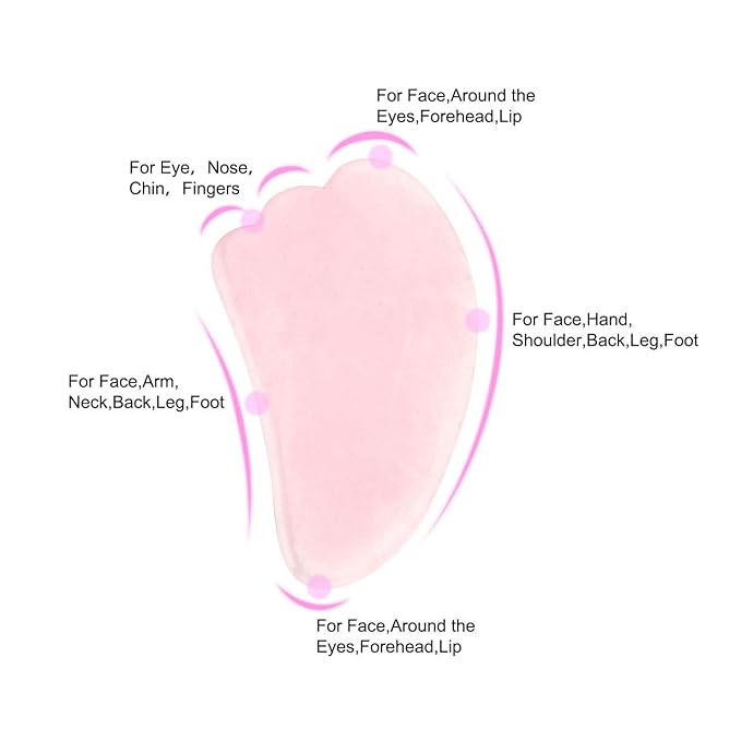 Jovivi Natural Rose Quartz Stone Gua Scraping