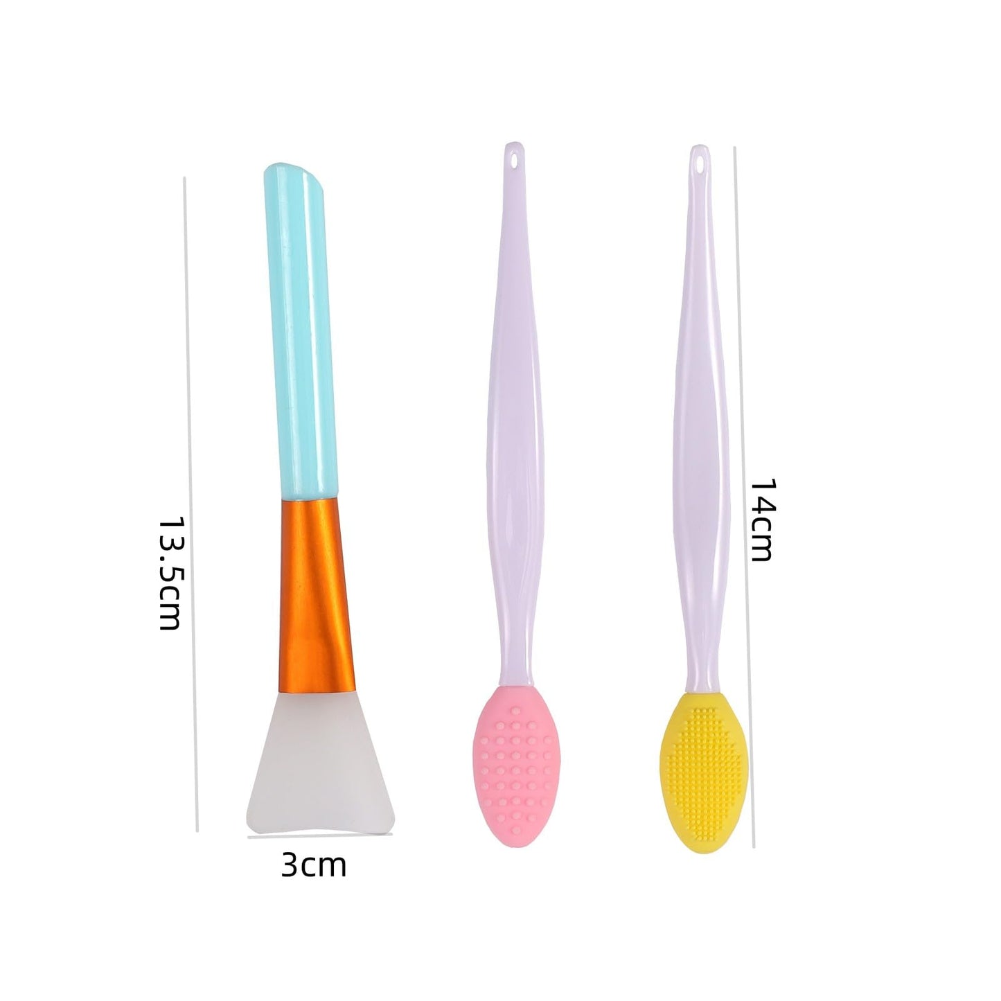 Face Brush Set 10pcs Manual Silicone Exfoliating Lip Brush Nose Cleansing Brush and 2pcs Mask Brush for Facial Skin Care