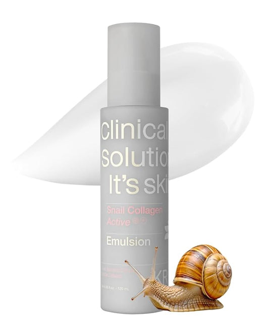 It'S SKIN Snail Collagen Active Emulsion 4.05 Fl Oz, lightweight hydrating & firming lotion with snail mucin, dual collagen, and chestnut extract for pore care and smooth skin, Korean Skincare
