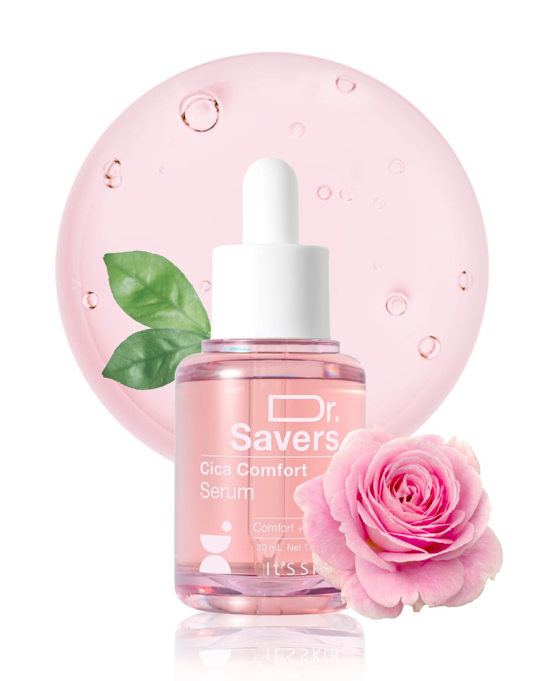 IT’S SKIN Dr.Savers Cica Comfort Serum 1.01 fl.oz, Calming and Soothing Face Serum with Centella Asiatica, Rose Water, Pink Vitamin Complex, Lightweight Hydration for Sensitive Skin, Korean Skincare