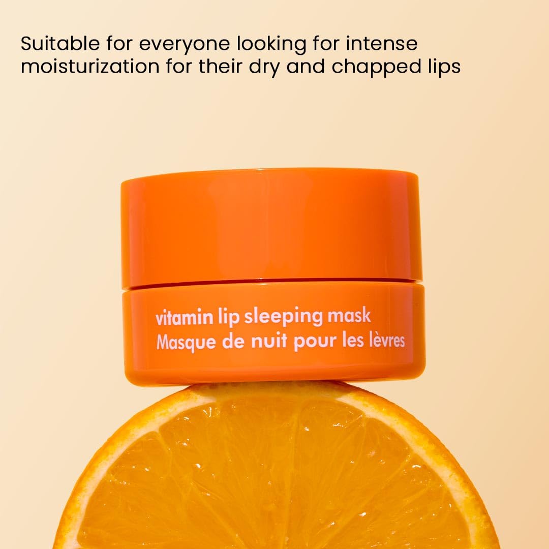 The Face Shop Vitamin C Lip Sleeping Mask - Smooths & Softens Dry Lips - Hydrating Lip Mask, Lip Balm, Lip Treatment, Lip Moisturizer - Overnight Lip Care for Lush Lips - Korean Skin Care