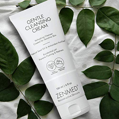 ZENMED Gentle Cleansing Cream - 6 oz. 100% Vegetarian Natural See Oil & Antioxidant Fortified Help Control Redness & Flushing pH 6.0 Soap-Free Will Not Over-Dry