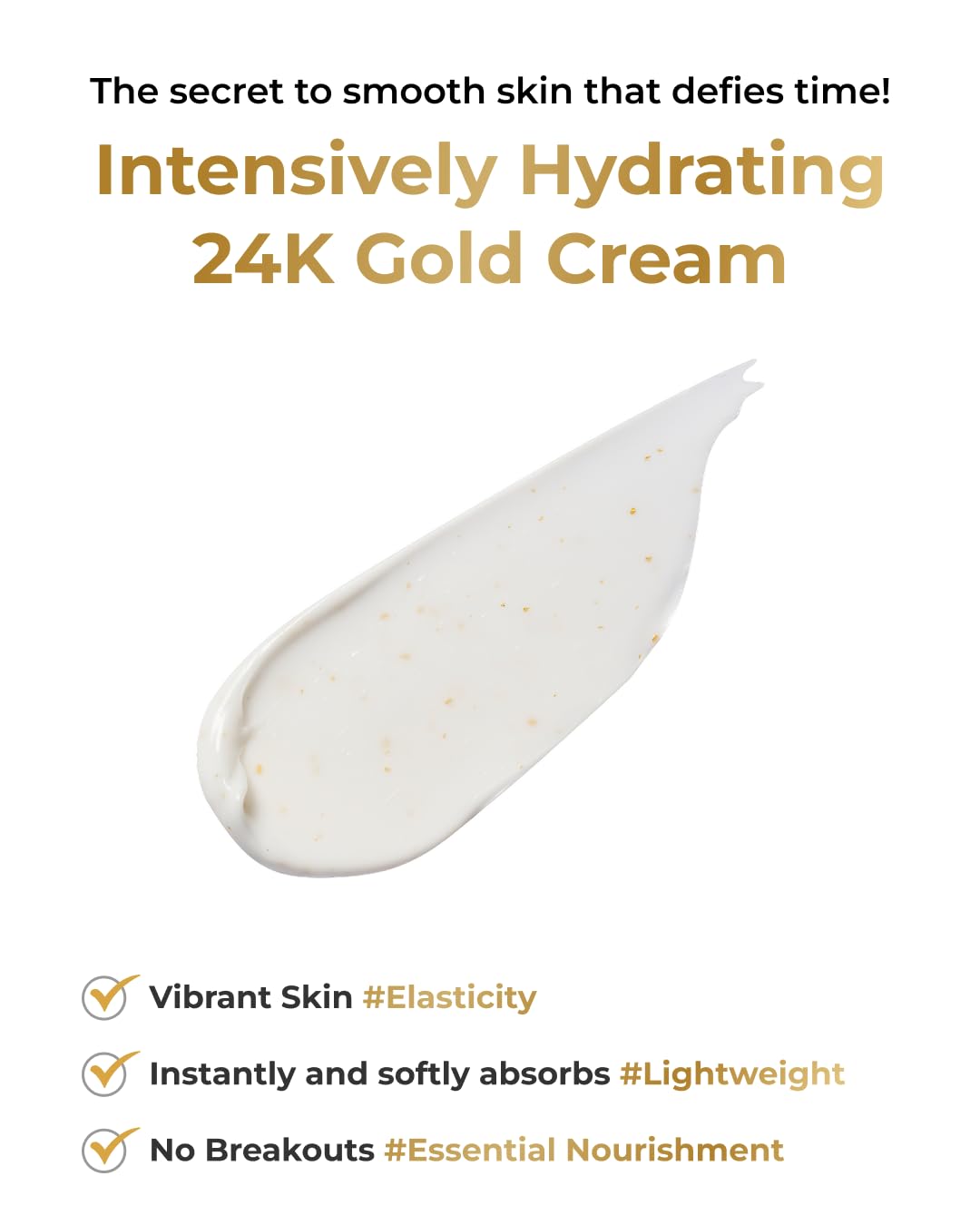 bom COSMETICS Peptide Power Cream 1.76 Fl Oz, Daily Moisturizing Cream with Peptide and 99% Pure Gold for Hydration, Collagen Support to improve Skin Texture, Skin Barrier Care, Korean Skincare