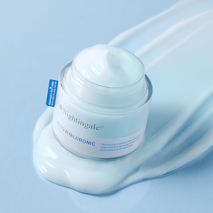 Nightingale Ecto-Hyaluronic Cream with 8 layer Hyaluronic Acid, Ectoin, Daily Face Moisturizer For Dry Skin, Fragrance Free, Hypoallergenic, Allergen Free, Cruelty Free, Vegan, Korean Skin Care