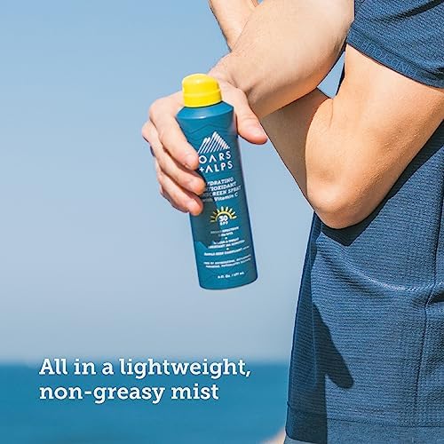 Oars + Alps Hydrating SPF 50 Sunscreen Spray, Infused with Vitamin C and Antioxidants, Water and Sweat Resistant, 6 Oz, 2 Pack