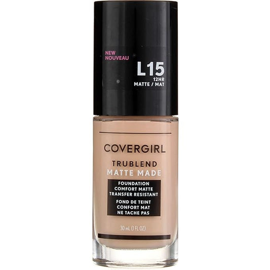COVERGIRL Trublend Matte Made Liquid Foundation, L15 Porcelain, 2 Count