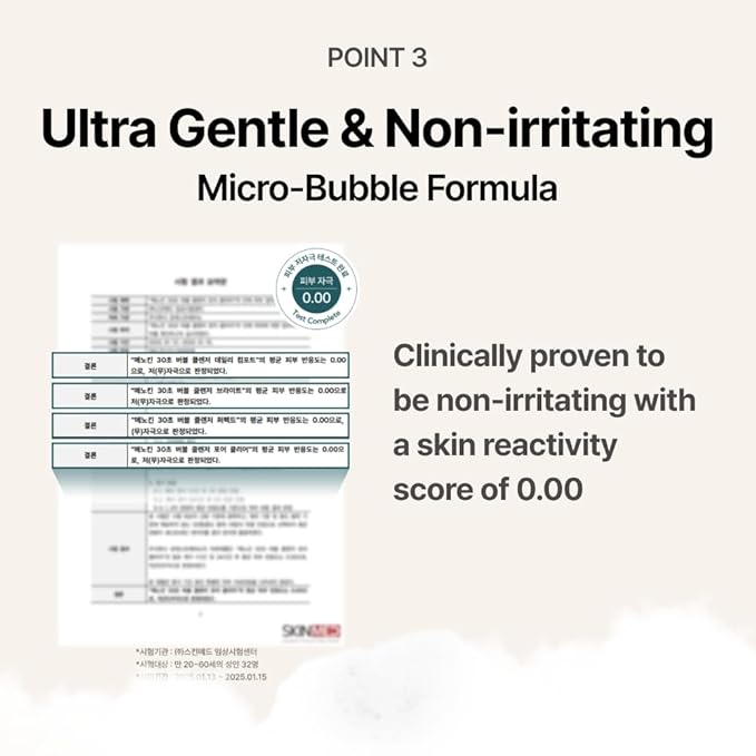 MENOKIN Cotton Cloud Bubble Cleanser [Daily Comfort] Betaine for Lasting Hydration, Low pH for Sensitive skin, Non-Stripping, Daily Gentle Face Wash, Foaming bubbles, Korean Skincare 5.07 fl. oz