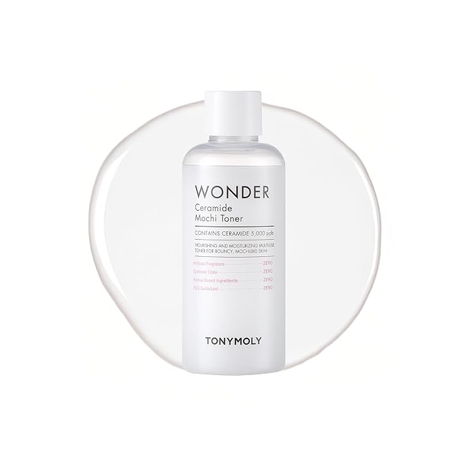 TONYMOLY Mochi Milky Toner Set – Hydrating Ceramide Toner Duo for Dewy, Bouncy Skin – 500ml + 100ml Travel Size – With Ceramide, Cica, Panthenol & Hyaluronic Acid