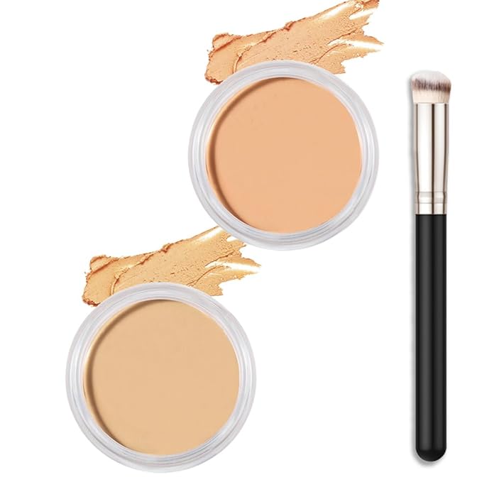Kaely 2Pcs Cream Pot Concealer Full Coverage Set,Conceal