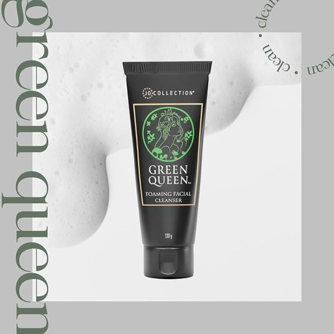 Facial Wash Foaming Cleanser by Green Queen helps removes excess oil, dirt, and makeup | Foaming action | refreshes & cleanses face |help calm skin | Fragrance Free| 110 g