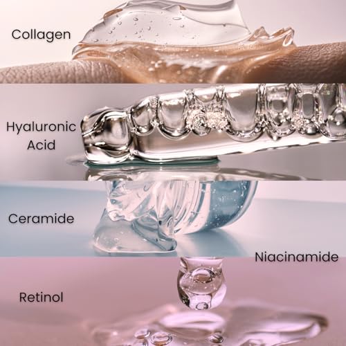 Liv La Fay Retinol Collagen Face & Neck Cream with Ceramides & Hyaluronic Acid – Day & Night K-Beauty Moisturizer – Korean Skincare Ingredients – 1.7 fl oz