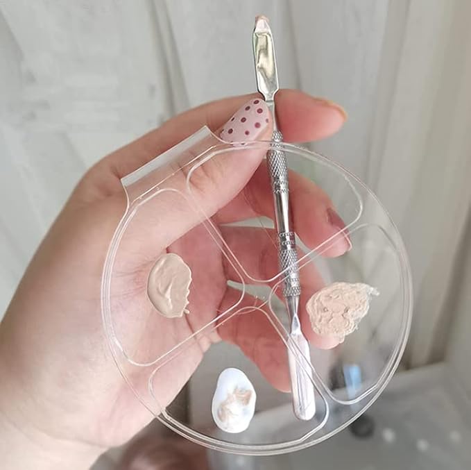 HLLMX 2 PCS Handheld Makeup Mixing Tray Hand