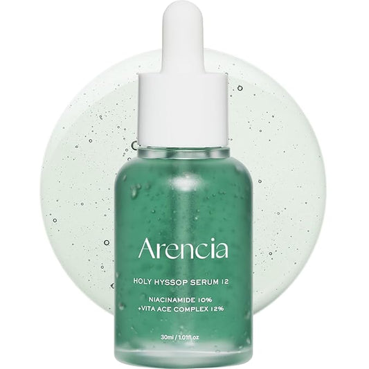 Hyssop Glow Serum, 10% Niacinamide, 12% Vitamin A,C,E - Hydrating, Moisturizing, Anti-Aging Serum for Korean Glass Skin