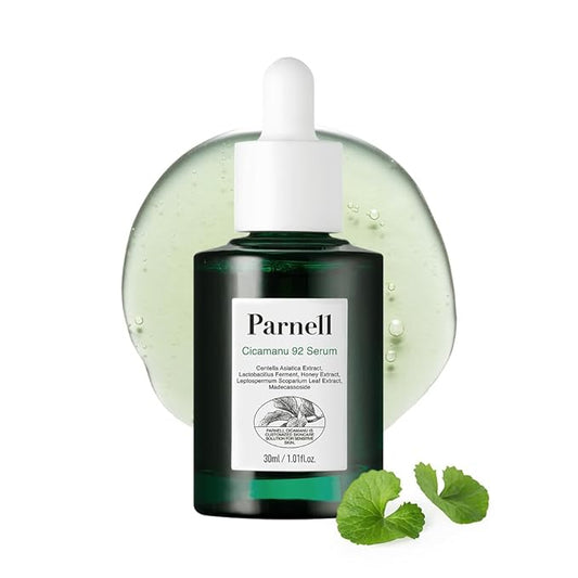 Parnell Cicamanu 92 Serum (1.01 Fl Oz) 30ml | Melatonin, Centella Asiatica | Ceramide for Overnight Recovery & Soothing Irritated Skin | Targets Hyperpigmentation & Deep Hydration | Korean Skin Care