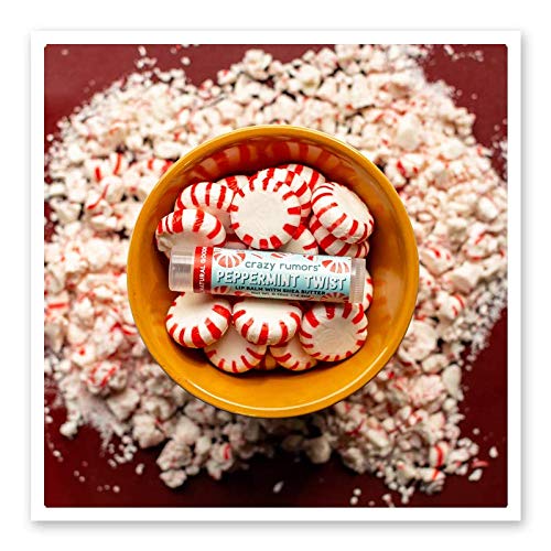 Crazy Rumors Peppermint Twist Lip Balm. Plant-Based,
