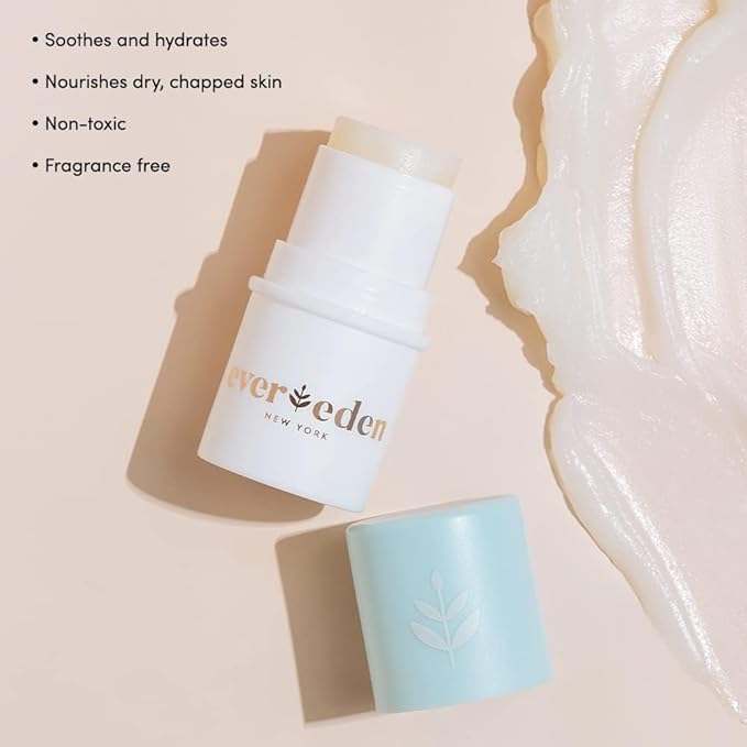 Evereden Dry Relief DUO - Face Cream (1.7oz) & Lip Balm (0.13oz) - Clean, Vegan & Easy to Use Toddler Chapstick & Baby Cream Bundle for Deep Soothing Hydration - Non-Greasy & Fragrance-Free
