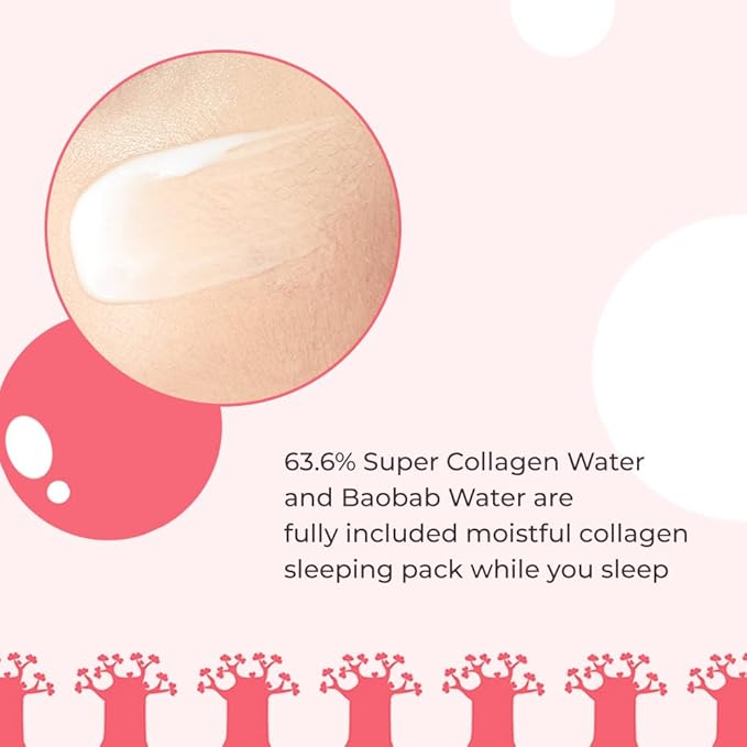 ETUDE Moistfull Collagen Sleeping Pack, Face Moisturizer, Night Cream, Super Collagen Water, Baobab Oil, Gel Texture, Deep Hydration, Korean Skin Care, Beauty (3.38 Fl Oz)