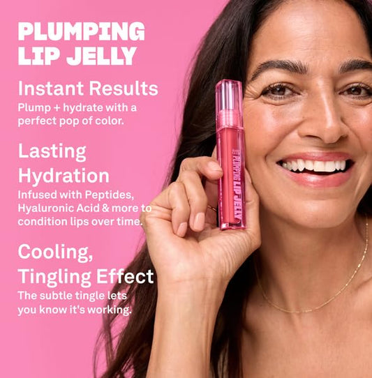 BABE ORIGINAL Glow Plumping Lip Jelly For Thicker Lips - High Shine Lip Gloss for Moisturizing, Hydrating and Soothing Lips, Mauve