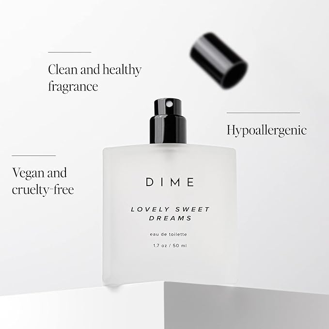 Dime Beauty Perfume Lovely Sweet Dreams, 1.7 oz / 50 ml - Warm Vanilla and Floral Scent, Hypoallergenic, Clean Perfume, Eau de Toilette For Women (Packaging May Vary)
