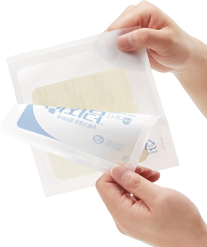 Easyderm Thin Hydrocolloid Large Wound Dressing 4”x4” 2 Pack (4 Dressings) Waterproof, Latex Free, Highly Absorbent Dressing for Burns, Blisters, Pimple Care and Wound Healing with Mini Scissor