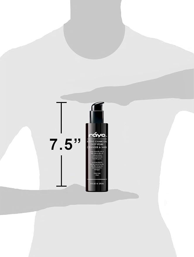 Raya Active Charcoal Deep Pore Facial Cleanser and Mask (121) | Deep Pore Cleansing Fluid for Combination, Oily, and Blemished Skin | Can Be Used as a Deep Pore Detox Mask for Combination Skin