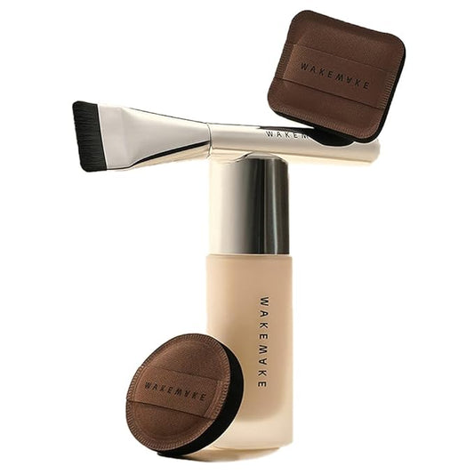 Water Velvet Cover Foundation , Wakemake Foundation Brush, (21 VANILLA) 30ml