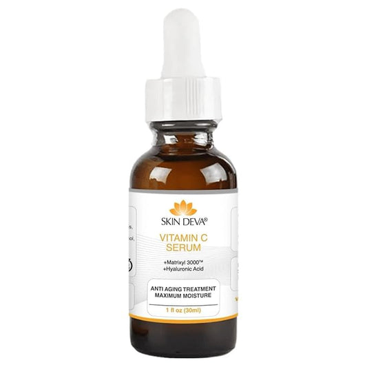 SKIN DEVA 1 oz Serum Vitamin C and Hyaluronic Acid Serum for Face + Matrixyl 3000 Anti Aging Serum, Boost Skin Collagen, Dark Spot Corrector, Anti Wrinkle Facial Serums