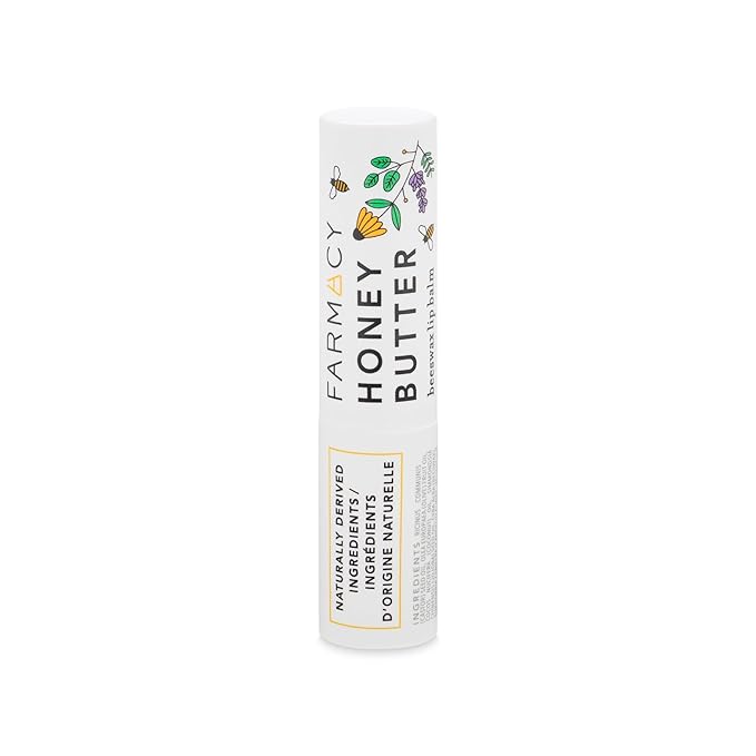 Farmacy Beeswax Lip Balm - Honey Butter Moisturizing Lip Care Enriched with Cupuaçu & Cocoa Butters, Proprietary Honey Blend and Vitamin E to Nourish, Soften & Heal (3.4g)